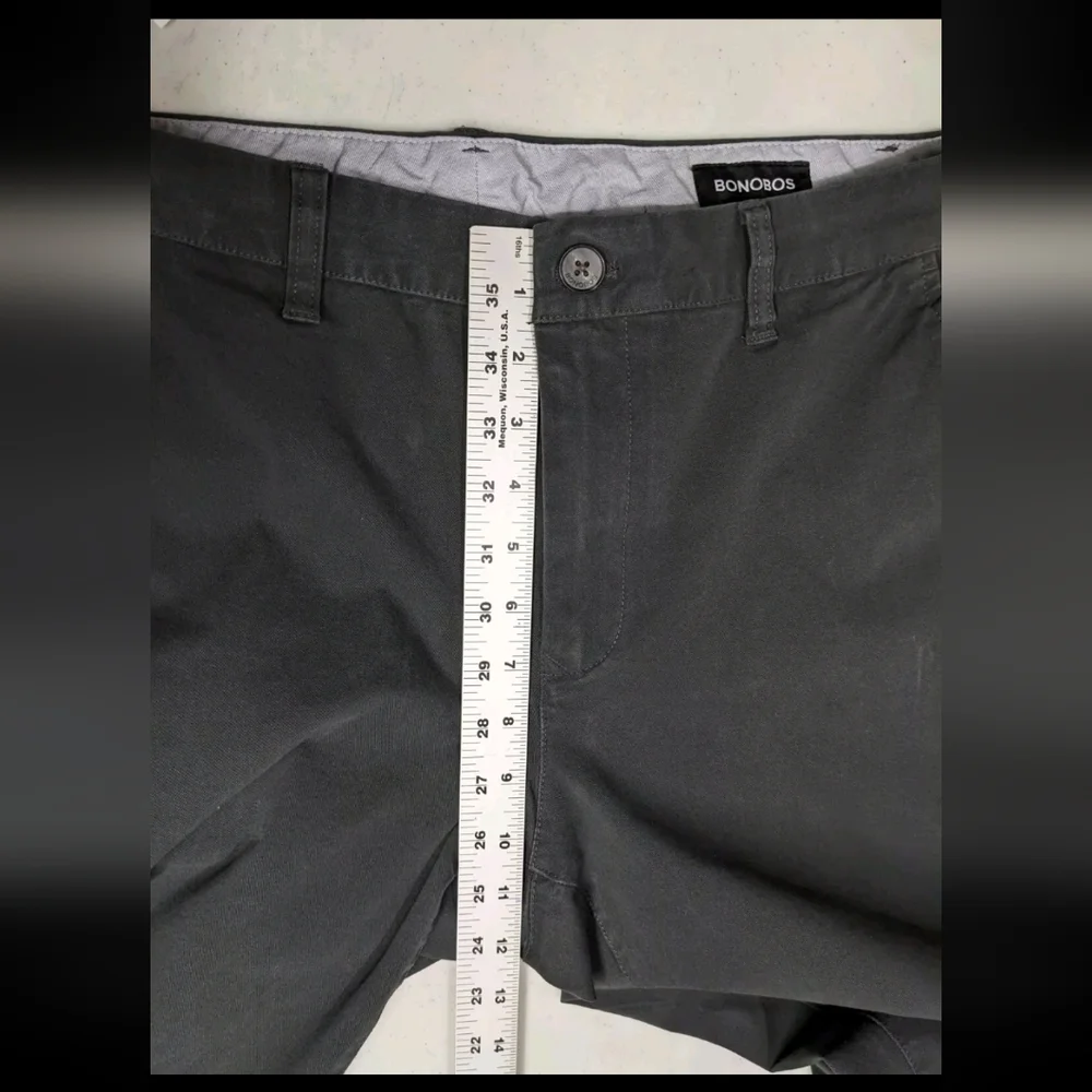 Bonobos Slim Straight Leg Pants 33x32 Gray Weekend Casual Chino - Picture 9 of 11